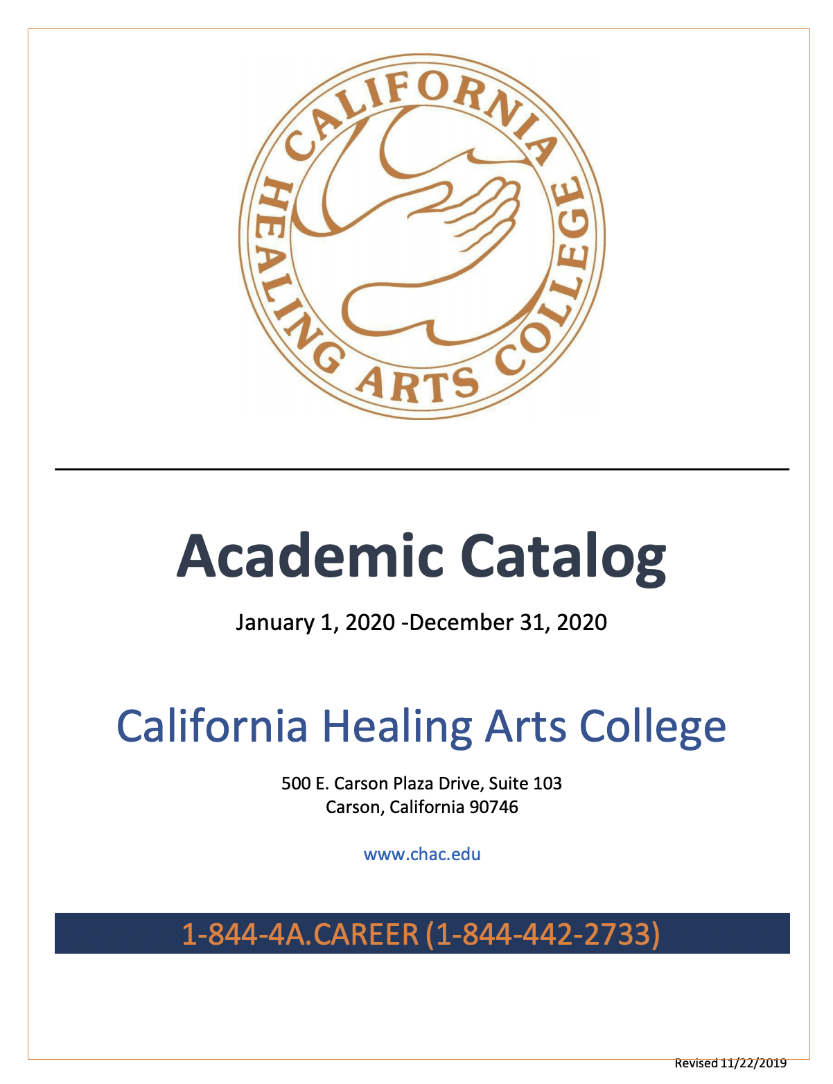 Catalog California Healing Arts College